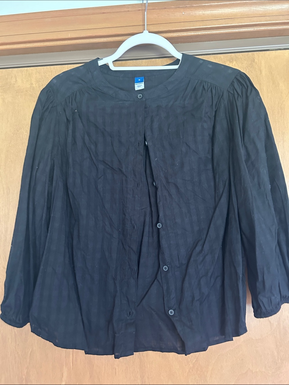 Old Navy Black Button-Front Blouse